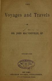 Cover of: The voyages and travels of Sir Joh Maundeville, kt. by Sir John Mandeville