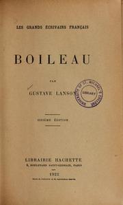 Cover of: Boileau