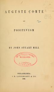 Cover of: Auguste Comte and positivism