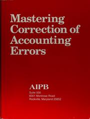 Cover of: Mastering Correction of Account Errors (Professional Bookkeeping Certification) by Fettus