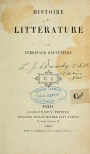 Cover of: Histoire et littérature