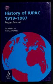 History of IUPAC, 1919-1987 by Roger Fennell