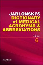 Cover of: Jablonski's dictionary of medical acronyms & abbreviations.