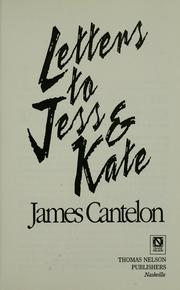 Cover of: Letters to Jess & Kate