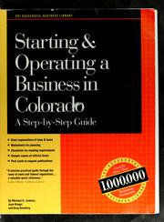 Cover of: Starting and operating a business in Colorado by Michael D. Jenkins