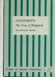 Cover of: Goldsmith : The vicar of Wakefield by MacDonald Emslie