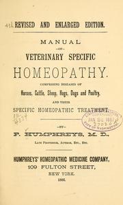 Manual of veterinary specific homeopathy by F. Humphreys