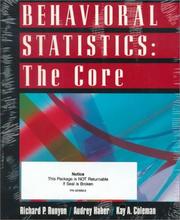 Cover of: Text With Study Guide for use with Behavioral Statistics by Richard P. Runyon
