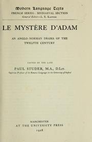 Cover of: Le mystère d'Adam by Studer, Paul