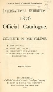 Cover of: Official catalogue by Centennial Exhibition (1876 Philadelphia, Pa.)