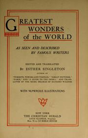 Cover of: Greatest wonders of the world | Esther Singleton