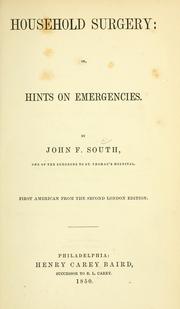 Cover of: Household surgery, or, Hints on emergencies