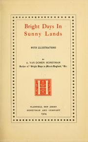 Cover of: Bright days in sunny lands.