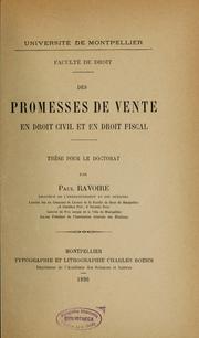 Des promesses de vente en droit civil et en droit fiscal by Paul Ravoire