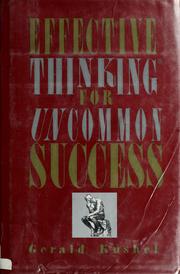 Cover of: Effective thinking for uncommon success