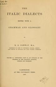 Cover of: The Italic dialects by Robert Seymour Conway