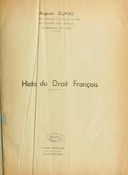 Cover of: Histoire du droit français