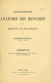 Cover of: Topographische Anatomie des Menschen in Abbildung und Beschreibung: Lehrbuch