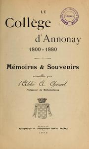 Le Collège d'Annonay, 1800-1880 by Adrien Chomel