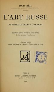 Cover of: L'art russe de Pierre le Grand à nos jours