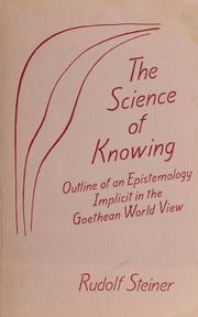 The science of knowing by Rudolf Steiner