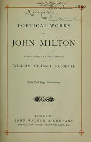 Cover of: Poetical works: Edited, with a critical memoir
