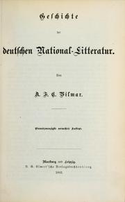 Cover of: Geschichte der deutschen National-Literatur