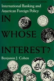 Cover of: In whose interest? by Benjamin J. Cohen