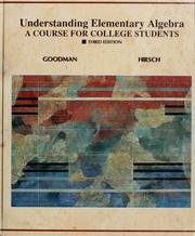 Cover of: Understanding elementary algebra: a course for college students