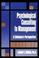 Cover of: Psychological consulting to management