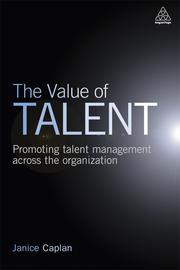 Cover of: The Value of Talent by Janice Caplan, Janice Caplan