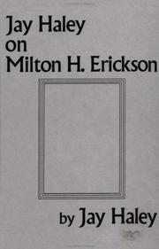 Cover of: Jay Haley on Milton H. Erickson