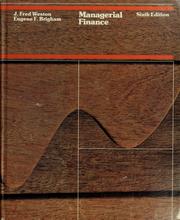 Cover of: Managerial finance by J. Fred Weston