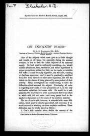 Cover of: On infants food by A. D. Blackader