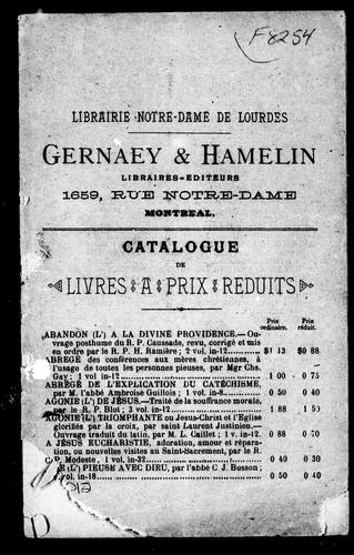 Catalogue de livres à prix réduits by Gernaey & Hamelin