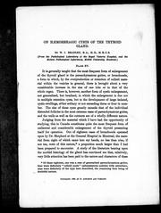 On hæmorrhagic cysts of the thyroid gland by W. I. Bradley