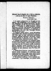 Cover of: Direction pour la desserte de la ville de Montréal et de tous les lieux où règne l'épidémie by Église catholique. Diocèse de Montréal. Évêque (1840-1876 : Bourget)