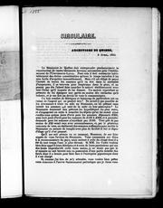 Cover of: Circulaire: le Séminaire de Québec doit entreprendre prochainement la construction de vastes bâtiments devenus nécessaires pour l'établissement de l'Université Laval ..