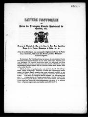 Cover of: Lettre pastorale des pères du troisième Concile provincial de Québec, etc