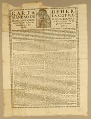 Cover of: Carta de hermandad de la Cofradia de Señor S. Josef, fundada en la Iglecia de Nuestra Señora de la Buenamuerte de Padres Gléricos [sic] Reglares Ministros de los Enfermos