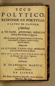 Cover of: Ecco polytico by Francisco Manuel de Melo