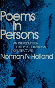 Cover of: Poems in persons: an introduction to the psychoanalysis of literature