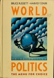 Cover of: World politics: the menu for choice
