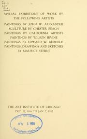 Special exhibitions of work by the following artists by Art Institute of Chicago.