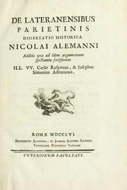 Cover of: De Lateranensibus parietinis by Nicoló Alemanni