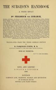 Cover of: The surgeon's handbook: a prize essay