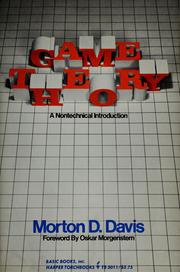 Cover of: Game theory: a nontechnical introduction