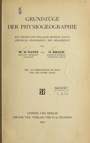 Cover of: Grundzüge der Physiogeographie: auf Grund von William Morris Davis' "Physical geography"