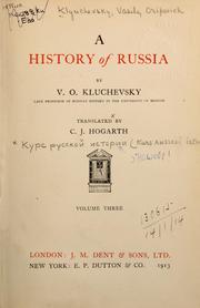Cover of: A history of Russia | V. O. KliuНЎchevskiД­