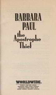 Cover of: The Apostrophe Thief by Barbara Paul